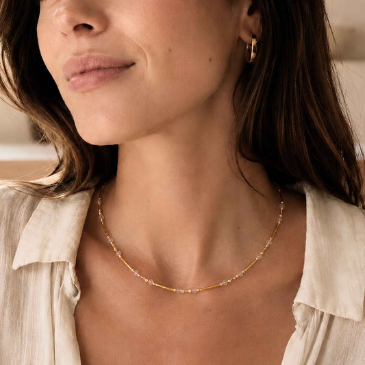Golden Hour Crystal Bead Necklace
