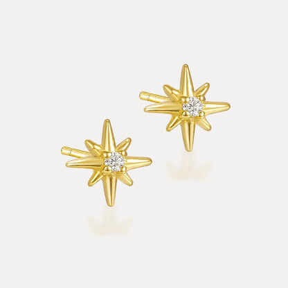 Starburst CZ stud earrings in 18k gold-plated sterling silver