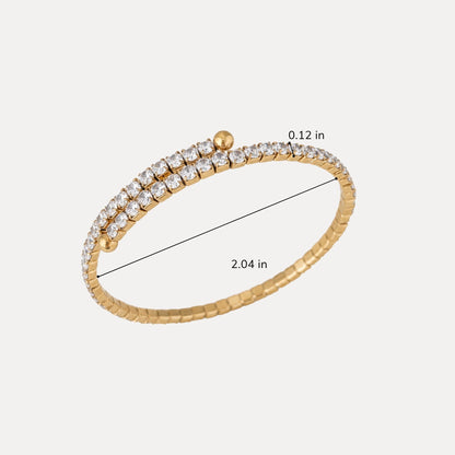 Crossline CZ Bracelet size detail showing an approximately 2.04 inch inner diameter and 0.12 inch cubic zirconia detail