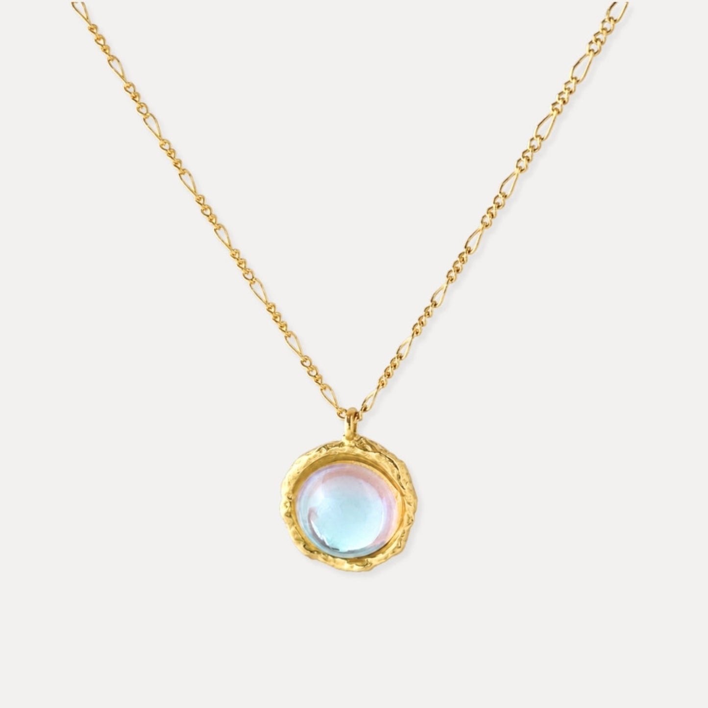 Lab-created moonstone pendant necklace with 18k gold-plated sterling silver chain
